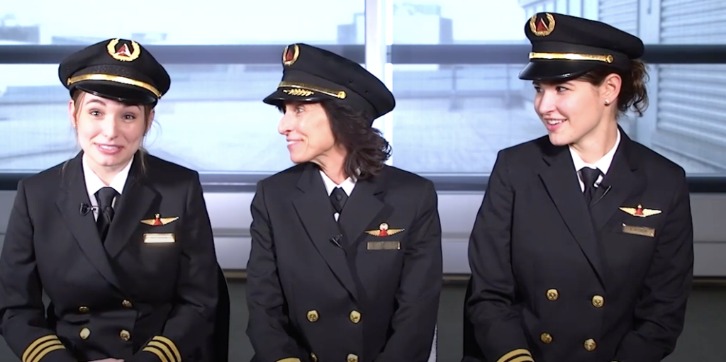 Wendy Rexon and her two daughters Kate Rexon and Kelly Jacobson are all pilots for Delta Airlines.