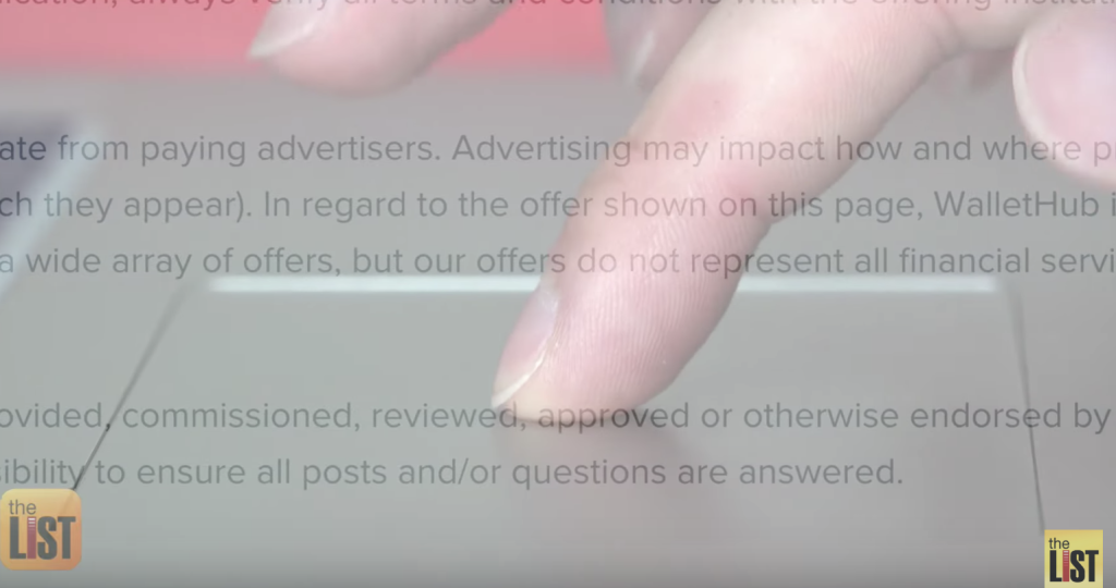 Check the small print, potentially hidden disclosures at the bottom of the screen for any conflicts of interest when it comes to online credit card offers.